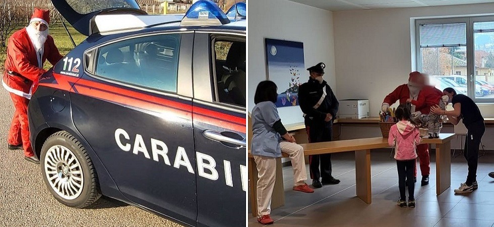 Giocattoli per i bambini in cura a Protonterapia: a consegnare i doni i carabinieri del capoluogo